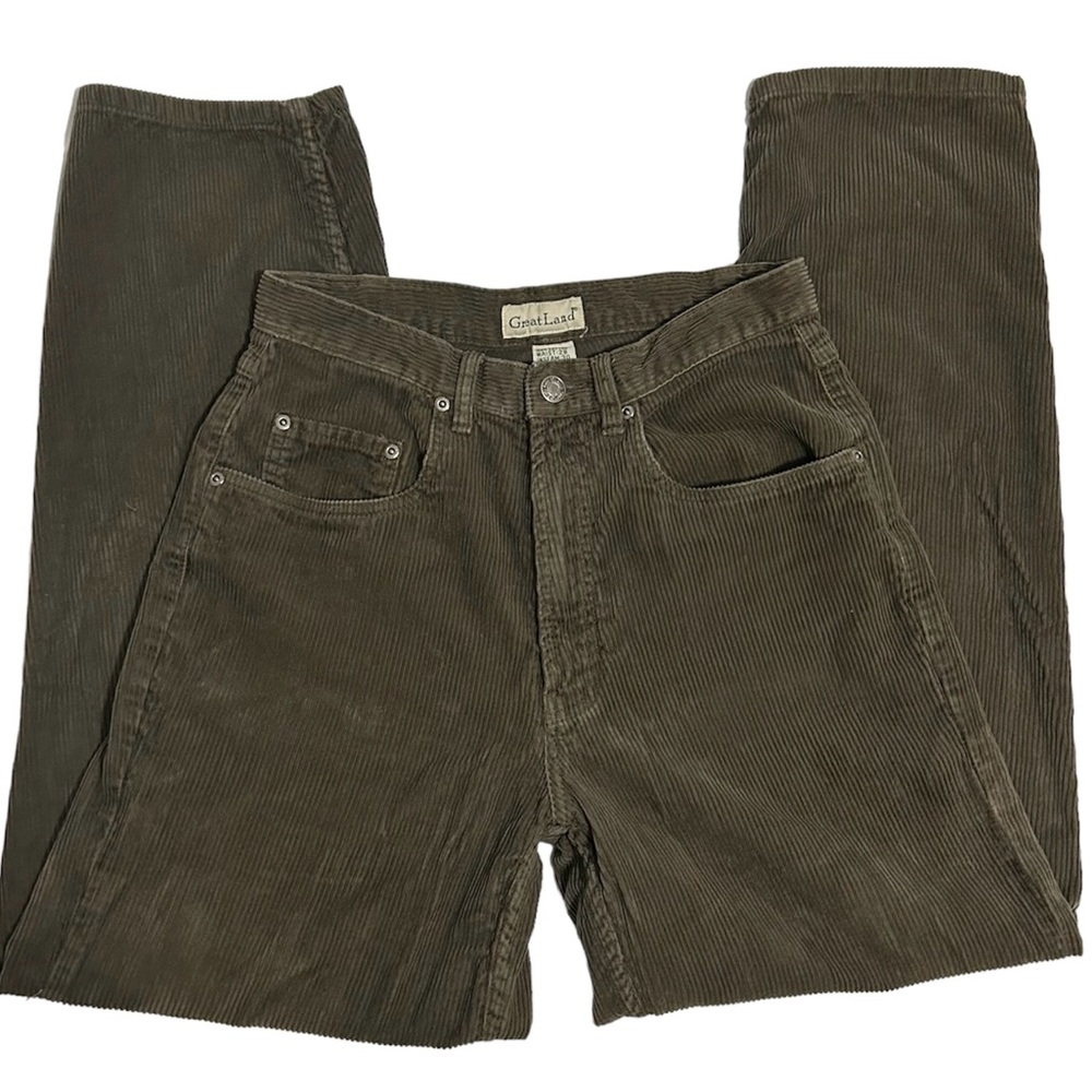vintage corduroy green straight leg pants